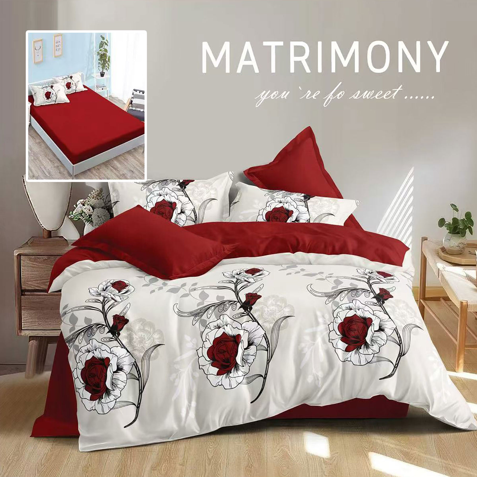 LENJERIE FINET 6 PIESE CU HUSĂ - 160x200 ȘI 180x200 (SERENITY-H)